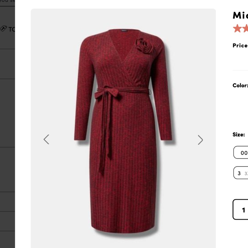 Torrid Midi Surplice Dress